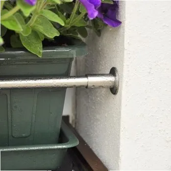 Držák na květináč a truhlík DASTECH Nerezová rozpěrná zábrana na truhlík pro okno do 2000mm, pr. 20mm