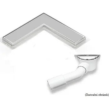 Odvodňovací žlab Kesmet Sprchový odtokový žlab rohový L s keramickým obkladem (plastový sifon) 75 mm