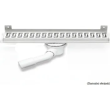 Sprchový odtokový žlab KWF s nástěnnou přírubou (plastový sifon) (Nerezové odvodňovací žlaby vhodné pro použití podél stěny)
