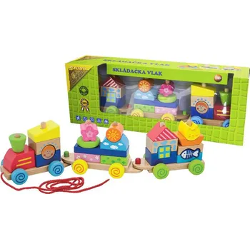 Vláček a vláčkodráha HM Studio Vlak skládací dřevěný