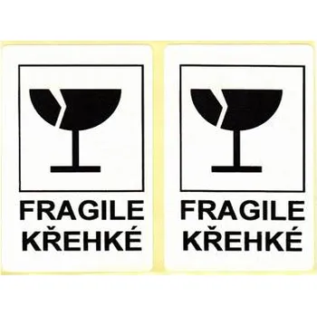 Samolepící etiketa Etikety 68 x 45 mm, s potiskem "KŘEHKÉ"