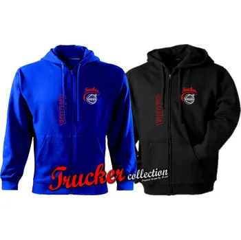 Pánská mikina Truck mikina TRUCKER VOLVO s kapucí dlouhým zipem a výšivkou (Materiál: 320 g/m2, 80% česaná bavlna, 20% polyester)