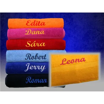 Ručník Ručník se jménem žlutý (Ručník z kvalitního froté o rozměrech 50 x 100 cm a výšivkou)