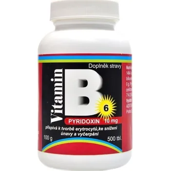 Nutristar Pyridoxin vitamín B6 10 mg, 500 tbl.