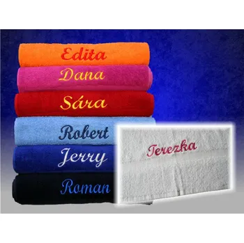 Ručník Ručník se jménem bílý (Ručník z kvalitního froté o rozměrech 50 x 100 cm a výšivkou)