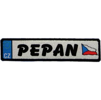 SPZ jmenovka - nášivka 002 (Nášivka velikosti 9,5 x 2 cm)