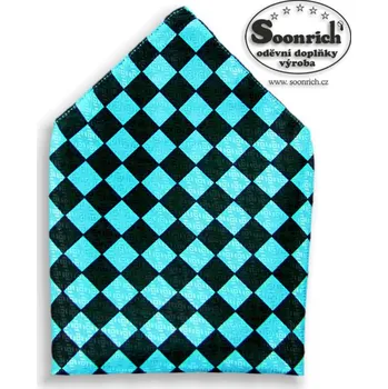 kapesník tyrkysová šachovnice, kabor041