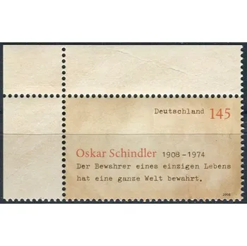 Poštovní známka (2008) MiNr. 2660 ** - 145 C - Německo - 100. výročí narození: Oskar Schindler (1908 - 1974)
