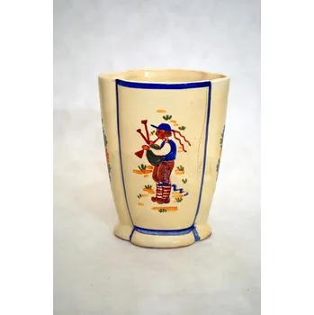 Váza Váza porcelánová, malovaná, lidové motivy - dudák