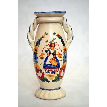 Váza Váza porcelánová malovaná, lidové motivy - děvečka