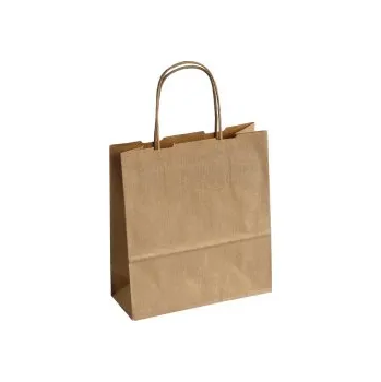 Tašky papírové kroucená ucha - hnědá / 180 x 80 x 250 mm