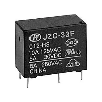 Relé Relé JZC-33F1C 12V 250VAC/5A(30VDC/10A) 21x11x16mm