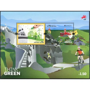 Poštovní známka CTT - Portugal post (2016) MiNr. 4134 - 4135 ** - Portugalsko - BLOCK 394 - Evropa: Myslíme zeleně