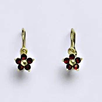 Náušnice Dětské náušničky zlaté s přírodním granátem, žluté zlato, NK 1391