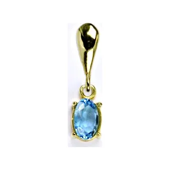 Přívěsek Zlatý přívěšek, žluté i bílé zlato ,přírodní topaz swiss - P 1246/22 (topaz 7x5 mm)