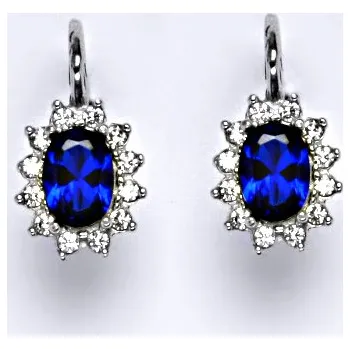 Náušnice Zlaté náušnice Kate, syntetický spinel, čiré zirkony, bílé i žluté zlato, NK 1480