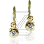 Dětské náušnice zlaté, žluté zlato se zirkony - VE178