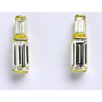 Náušnice Zlaté náušnice, žluté zlato na šroubek, zirkon, náušničky ze zlata 2,96 g