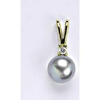 Přívěsek Zlatý přívěšek s přírodní šedou perlou, žluté zlato, 14 kt, P 1207A pp