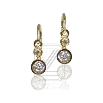 Náušnice Dětské náušnice zlaté, žluté zlato se zirkony - VE 209