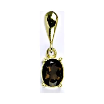 Drahý kámen Zlatý přívěšek,přírodní záhněda, žluté zlato 14 ct, váha 1,36 g, P 1245