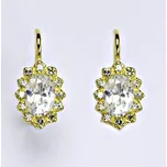 Zlaté náušnice Kate s čirým zirkonem, žluté i bílé zlato 14 ct VE 247