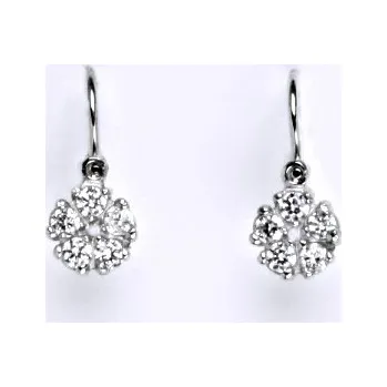 Náušnice Dětské náušnice zlaté s čirým zirkonem, bílé zlato, 1,08 g VE 202 BZ