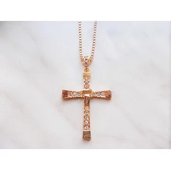 Přívěsek Blingstar Přívěsek Kříž - CROSS Vin Diamond Gold - P1081 - zirkony