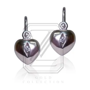 Náušnice Dětské náušnice zlaté, bílé zlato se zirkony bílé barvy- VE 41