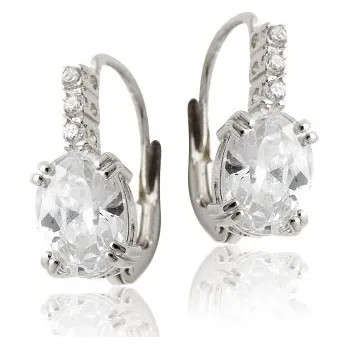 Náušnice Zlaté náušnice , bílé i žluté zlato , čiré zirkony - VE 8