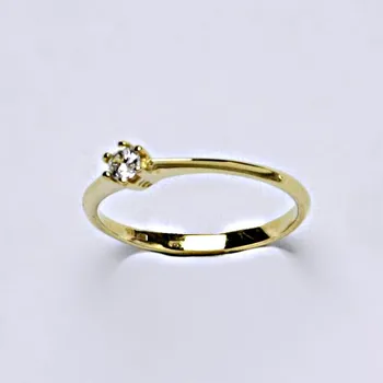 Prsten Prsten, prsteny žluté zlato, zirkon, šperky zlaté VR 326