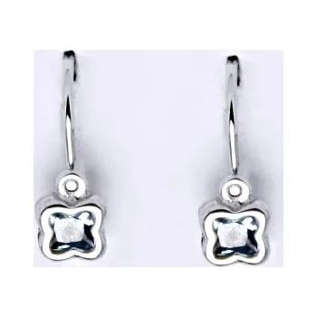 Náušnice Dětské náušnice z bílého zlata 585/1000 VE 176 akvamarin