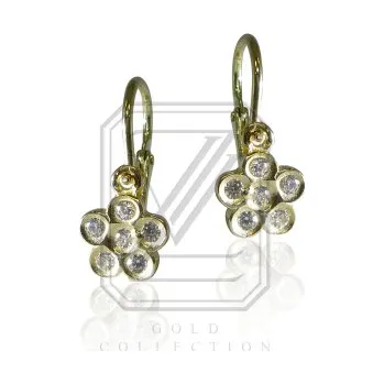 Náušnice Dětské náušnice zlaté, žluté zlato se zirkony - VE17