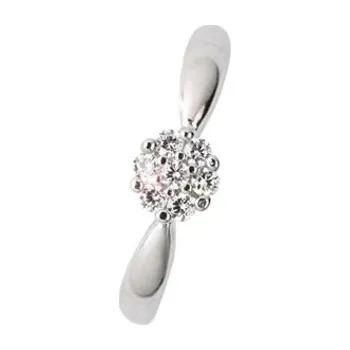 Prsten Zlatý prsten, bílé zlato se zirkony - VR 75