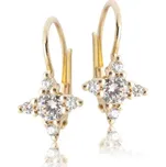 Zlaté náušnice s čirými zirkony , žluté zlato - VE 38