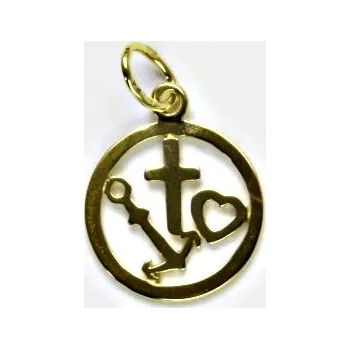 Přívěsek Zlatý přívěsek "láska - víra - naděje" , žluté zlato - P 241