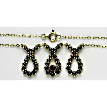 Náhrdelník Zlatý náhrdelník , žluté zlato, přírodní granát, 7,33 g - 4078 poslední kus (Zlatý náhrdelník s granáty)