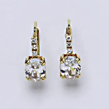 Náušnice Zlaté náušnice, žluté i bílé zlato, čiré zirkony - VE 8