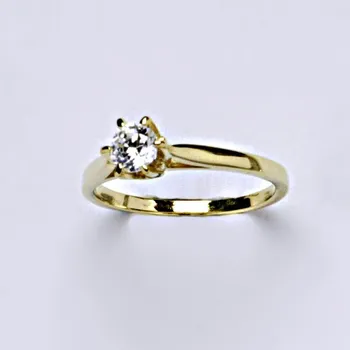 Prsten Prsten, prsteny, žluté zlato, zirkon, šperky zlaté VR 128