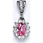 Zlatý přívěšek Kate, růžový zirkon, čiré zirkony, bílé i žluté zlato P 1480