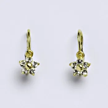 Náušnice Dětské náušničky zlaté se Swarovski čirým krystalem,žluté zlato,NK 1391 SW