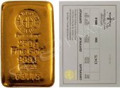 250g Argor Heraeus SA Švýcarsko Investiční zlatý slitek