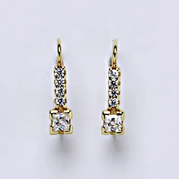 Náušnice Náušnice žluté zlato zirkony, šperky zlaté VE 59