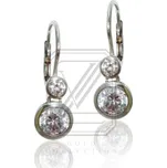 Zlaté náušnice, bílé zlato se zirkony - VE19