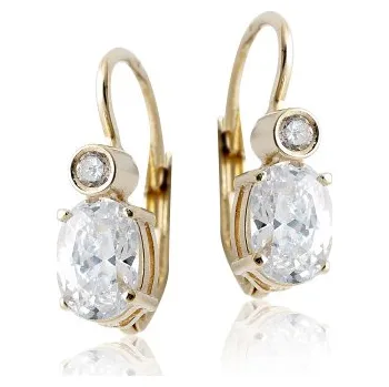 Náušnice Zlaté náušnice se zirkony , žluté zlato - VE 146