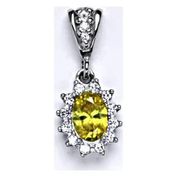 Přívěsek Zlatý přívěšek Kate, žlutý zirkon, čiré zirkony, bílé i žluté zlato P 1480