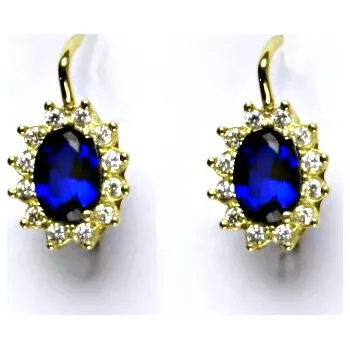 Náušnice Zlaté náušnice Kate, žluté i bílé zlato, spinel, náušnice ze zlata, NK 1480