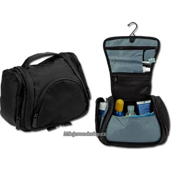 Kosmetická taška Větší toaletní / kosmetická taška s háčkem na zavěšení černá