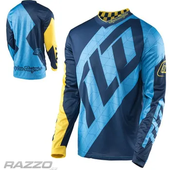 cyklistický dres Pánský dres TroyLeeDesigns GP Jersey Quest Blue Yellow XL