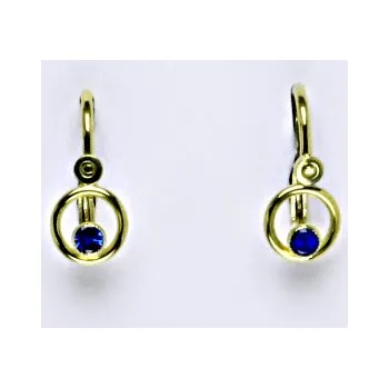 Náušnice Dětské zlaté náušnice kolečka ,žluté zlato ,zirkon spinel - 1282 poslední pár (Zlaté dětské náušnice)